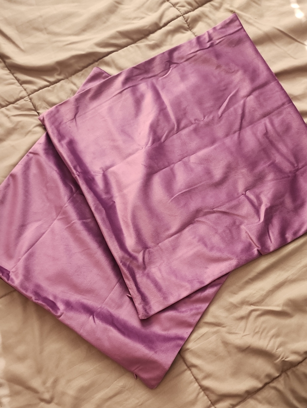 Silky Velvet Purple Throw Pillow Cover Pair NWOT